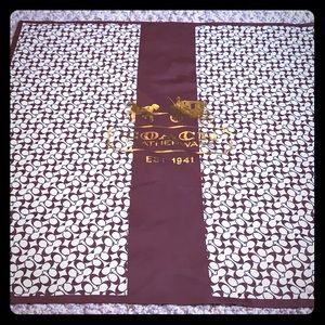 Coach scarf with coach detail and gold logo